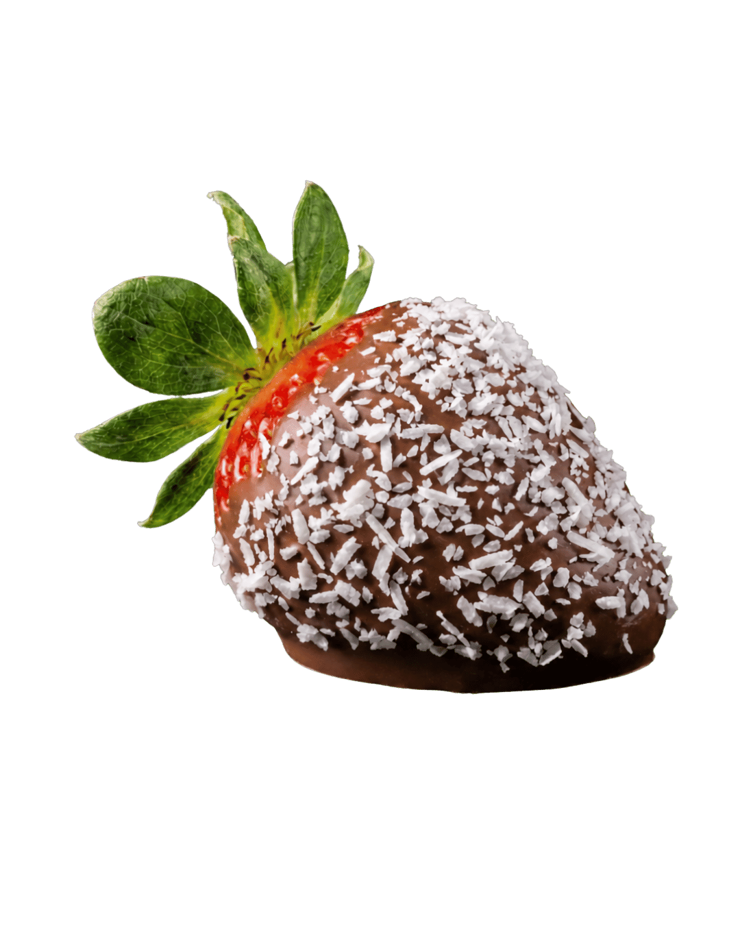 Île Douce, a milk chocolate strawberry with toasted coconut shavings