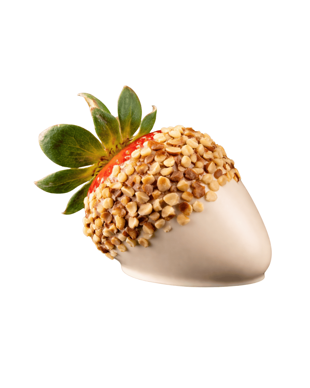 Blanc Doré, a white chocolate strawberry with roasted almond crumble